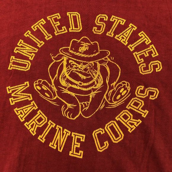US MARINES T-shirt M VTG '80s Single Stitch - Picture 2 of 6